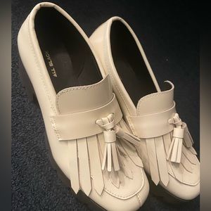 ALL BLACK Lug Lady Tassel, Retail $199, NEW without box, Color Ivory, Leather